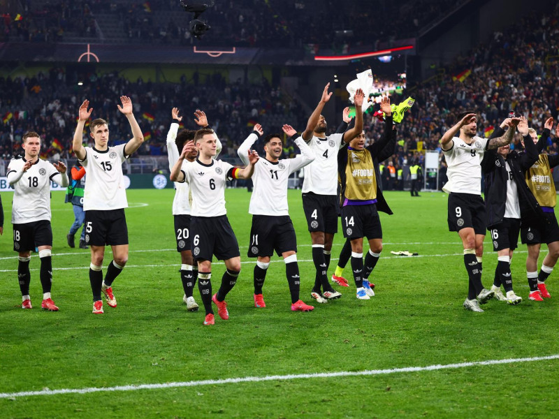 La selección alemana celebra su pase a la final four