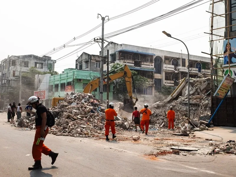 Los equipos de rescate trabajan contrarreloj para localizar supervivientes entre las ruinas