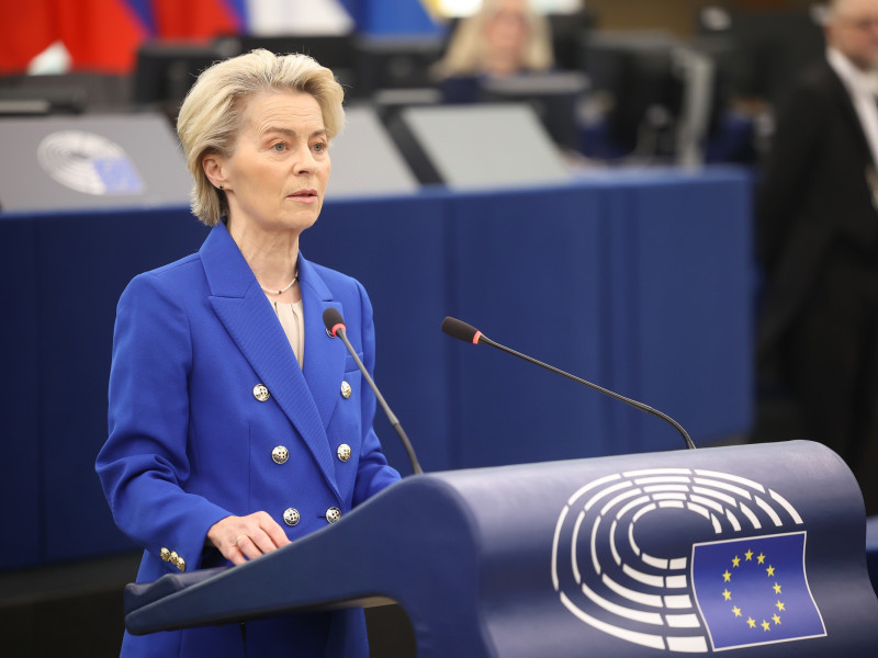 Archivo - La presidenta de la Comisión Europea, Ursula von der Leyen, durante una comparecencia ante el Parlamento Europeo (archivo)