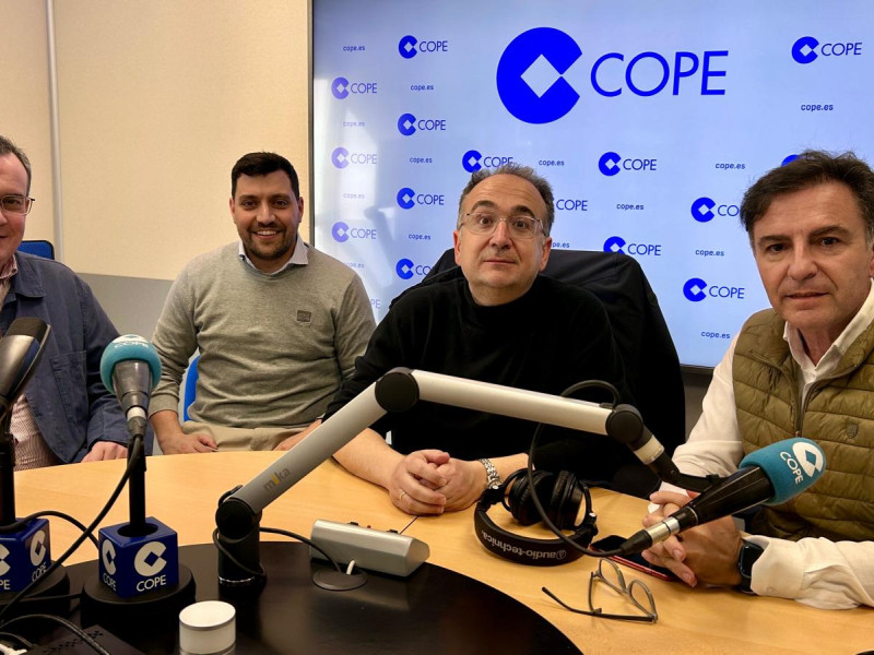Jesús Cabrera, Fernando López, Luis Miranda y Fran Durán en el estudio de COPE