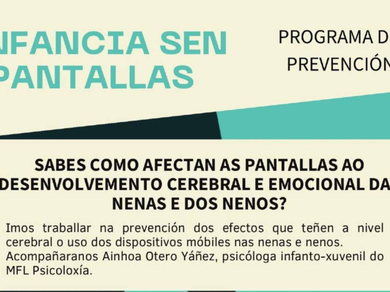Cartel del Programa de Prevención: Infancia sin Pantallas