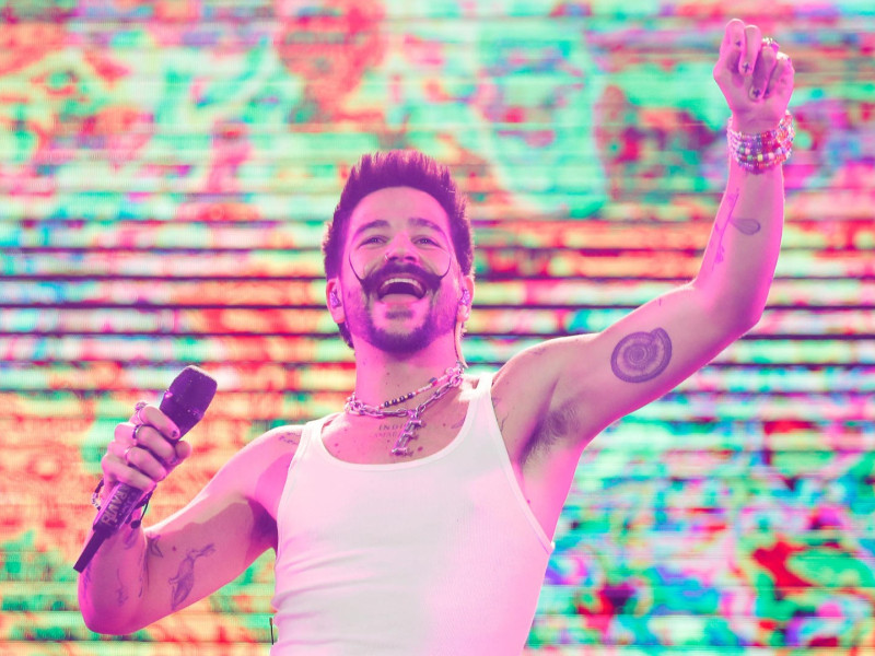 El cantante Camilo, durante un concierto en Asunción (Paraguay)