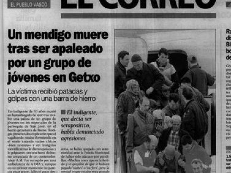 Así contó el diario El Correo en su portada lo ocurrido