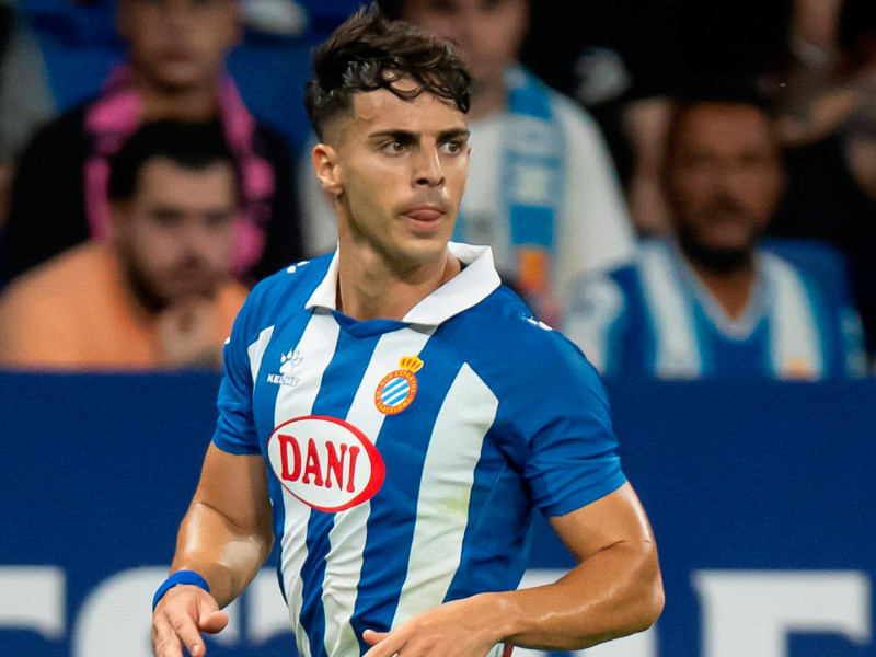 Álvaro Aguado, durante un partido con el RCD Espanyol