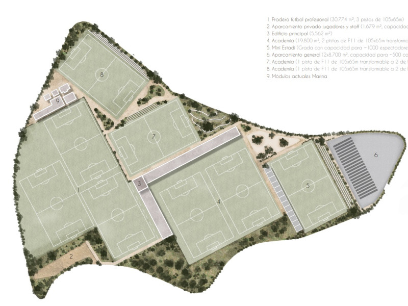 Plano de la futura ciudad deportiva del CD Castellón