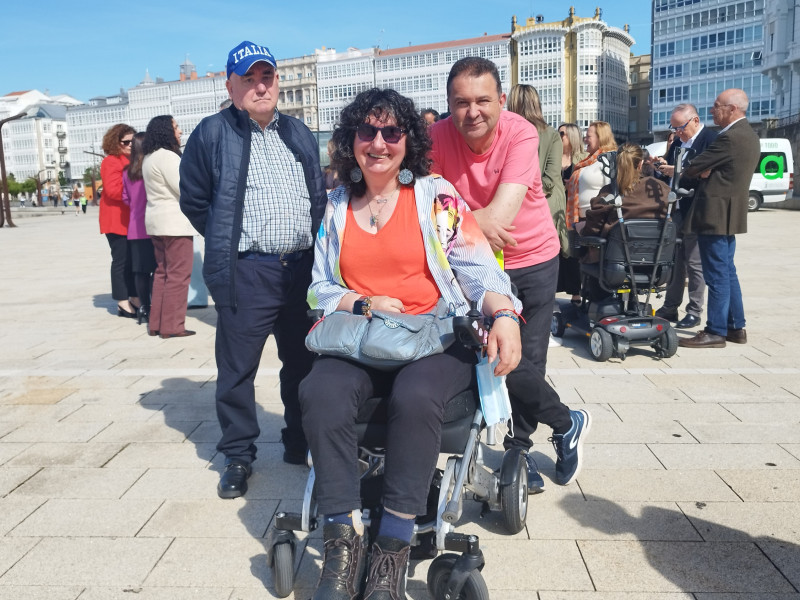 Suso, Teresa y Manolo, usuarios de Dano Cerebral Coruña