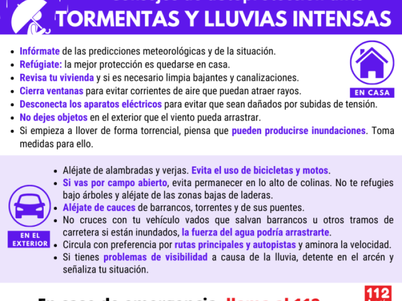 Advertencias de la DGA ante la alerta por tormentas
