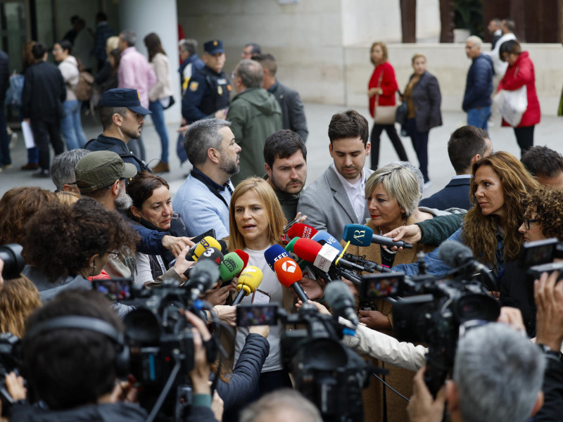 La delegada del Gobierno en la Comunitat Valenciana, Pilar Bernabé, realiza declaraciones a su llegada este lunes a los juzgado de València