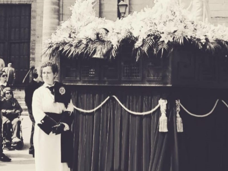 Paloma Frechilla durante una precesión