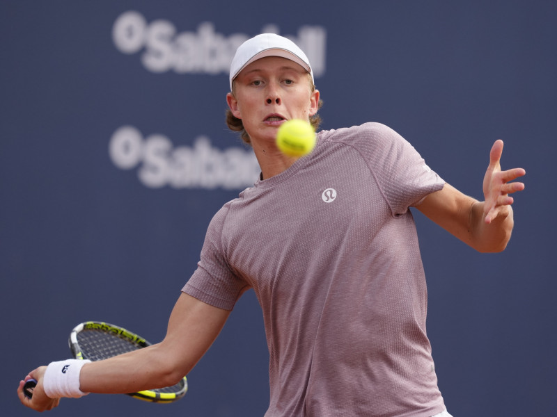 Ethan Quinn en su partido contra Carlos Alcaraz