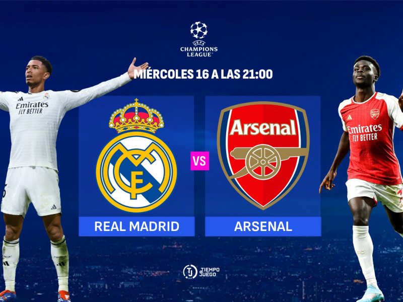 Real Madrid y Arsenal se enfrentan este miércoles a las 21:00 en el Bernabéu