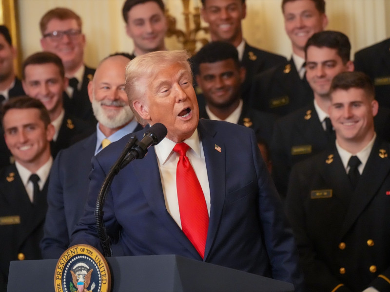 Donald Trump durante uno de sus múltiples discursos desde su reelección como presidente de USA