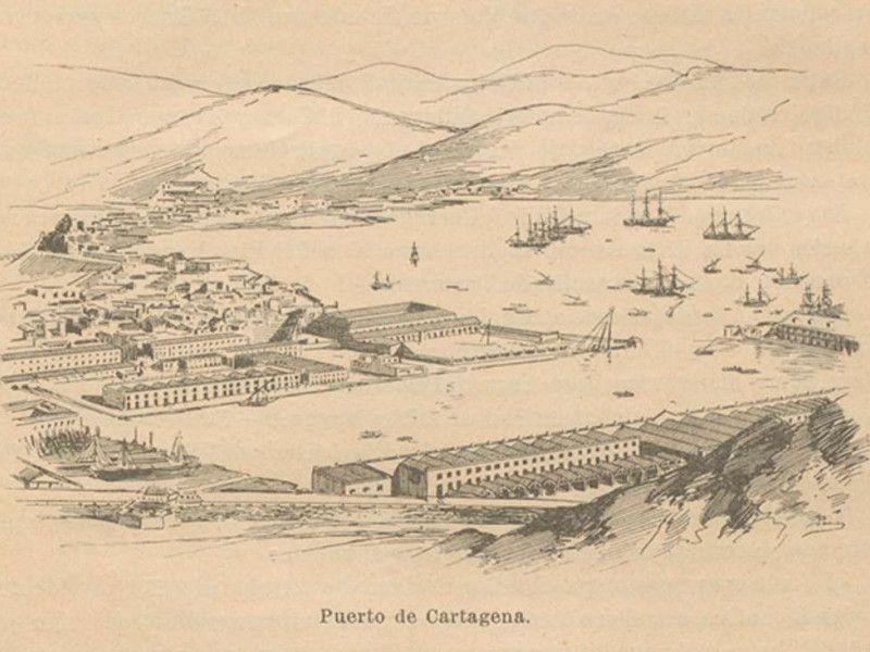 Imagen del Puerto de Cartagena en el siglo XIX