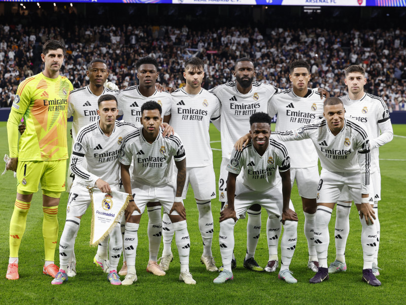 El equipo inicial del Real Madrid para el partido ante el Arsenal de este miércoles.