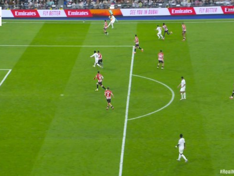 Imagen del fuera de juego de Endrick en el gol anulado de Vinicius durante el Real Madrid-Athletic