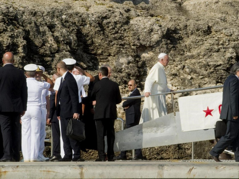 El Papa Francisco, en Lampedusa