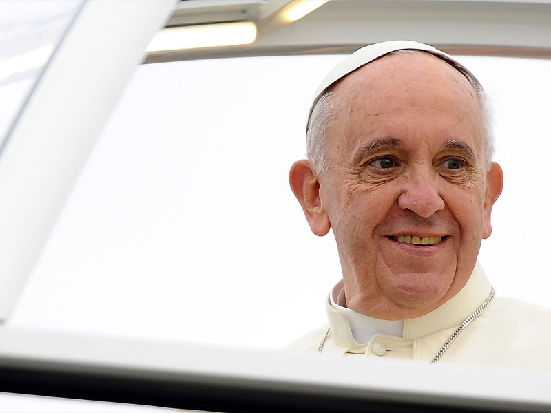 Imagen del Papa Francisco en su visita a Asís en octubre de 2013