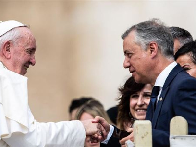 El Papa Francisco con el lehendakari Íñigo Urkullu
