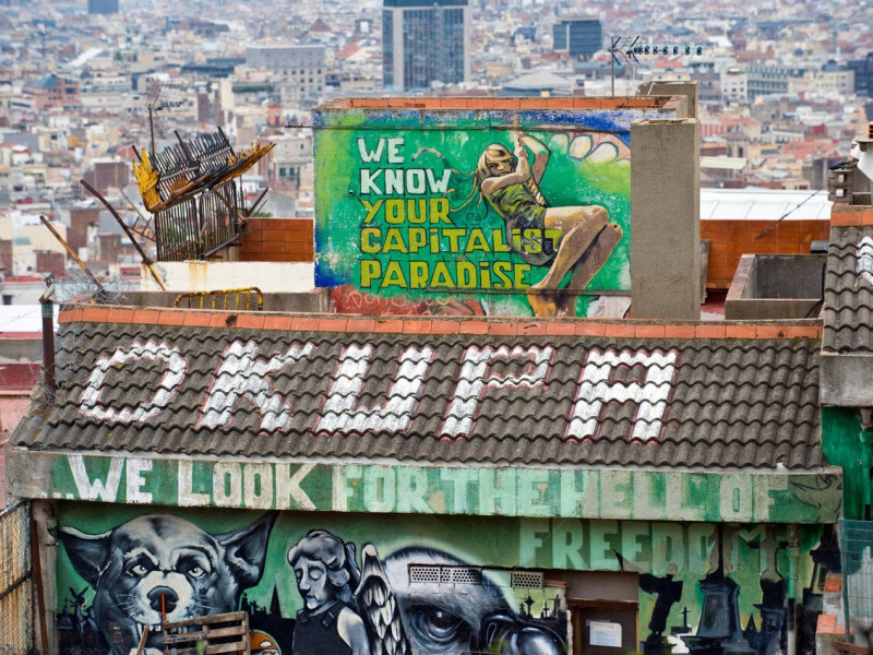 Una vivienda okupada en Barcelona
