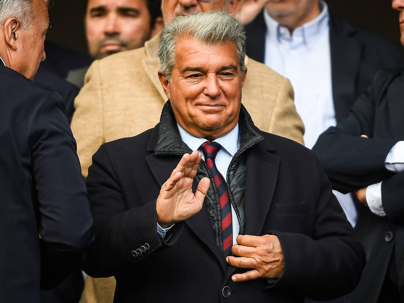 Joan Laporta, en un encuentro del Barça en esta temporada