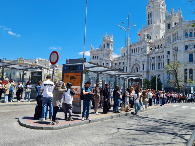 Parada de Cibeles ayer por la tarde durante el apagón