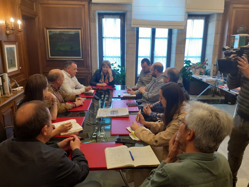 Una imagen del Comité de Crisis reunido en el Ayuntamiento de Avilés