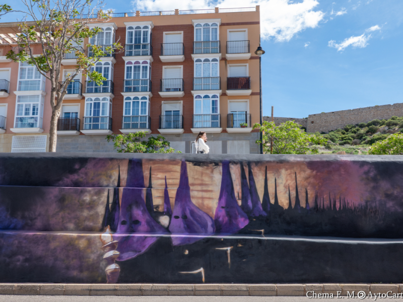 Otra parte del mural realizado en honor al Nazareno