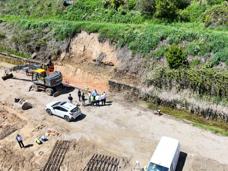Obras de reparación del desprendimiento del Canal del Henares