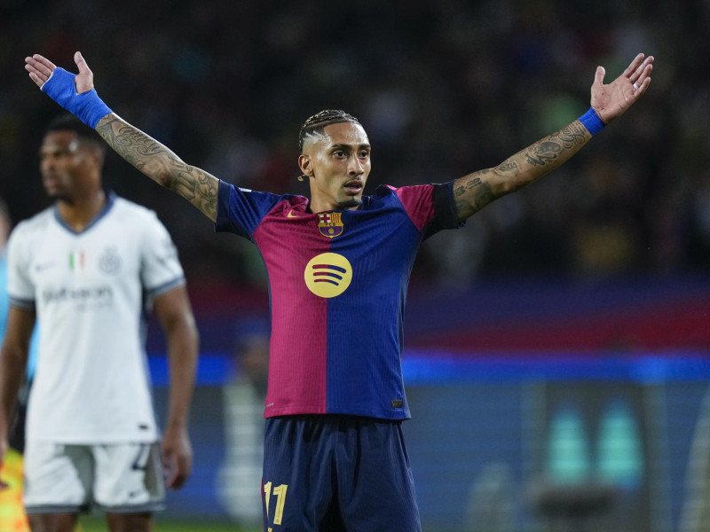 Raphinha, en el Barcelona - Inter de Milan