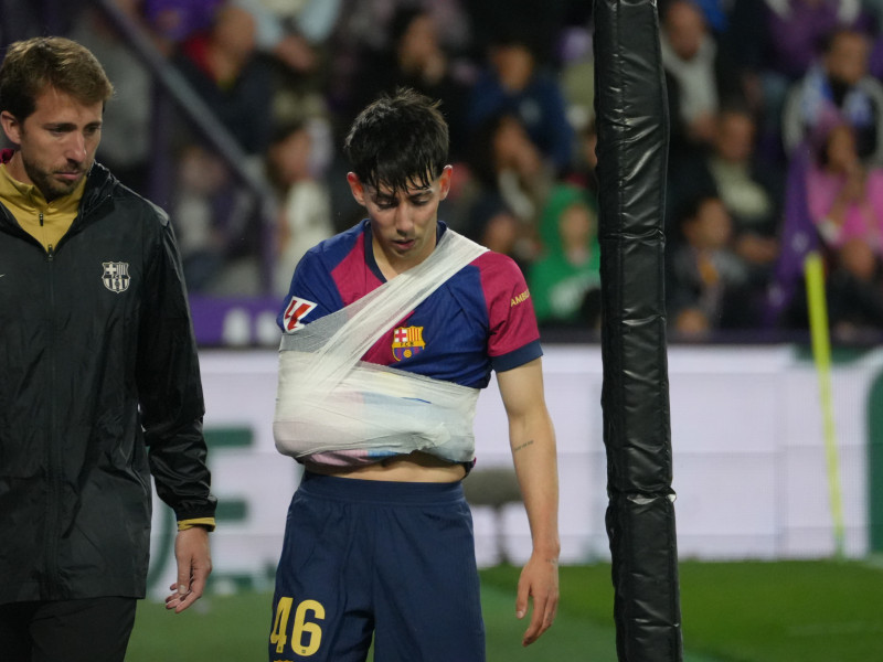 Dani Rodríguez, lesionado en el Valladolid-Barcelona