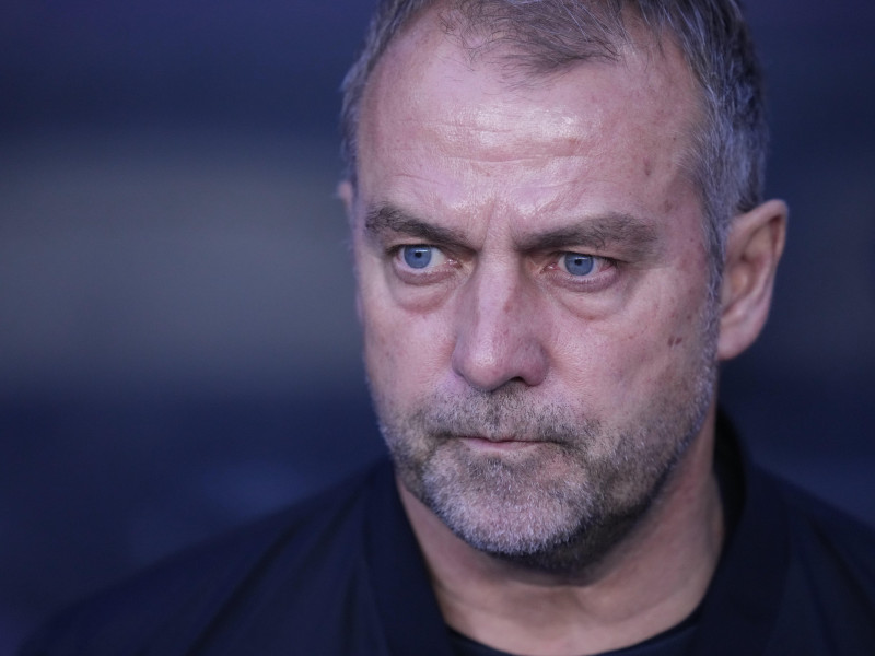Hansi Flick, durante el encuentro Valladolid-Barcelona