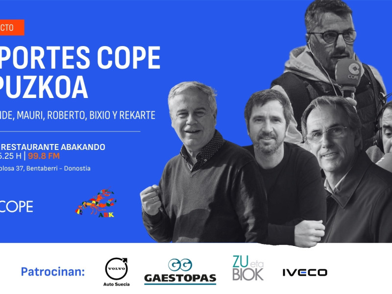 Deportes COPE Gipuzkoa, con Sande, Roberto, Aitor, Bixioi y Mauri