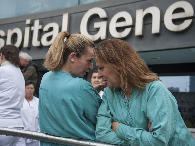 El personal de enfermería del hospital La Paz