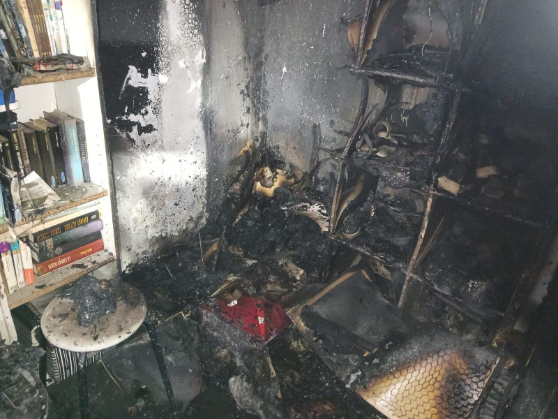 Vivienda afectada por un incendio en Arteixo