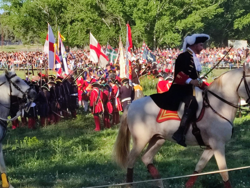 Momento de la recreación de la Batalla de Almansa
