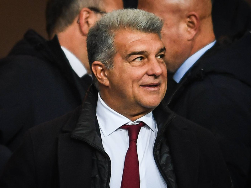 Joan Laporta en el palco durante un partido de la Liga.