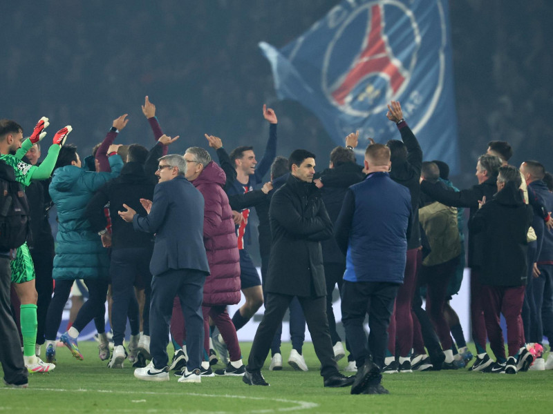El PSG celebra la victoria contra el Arsenal
