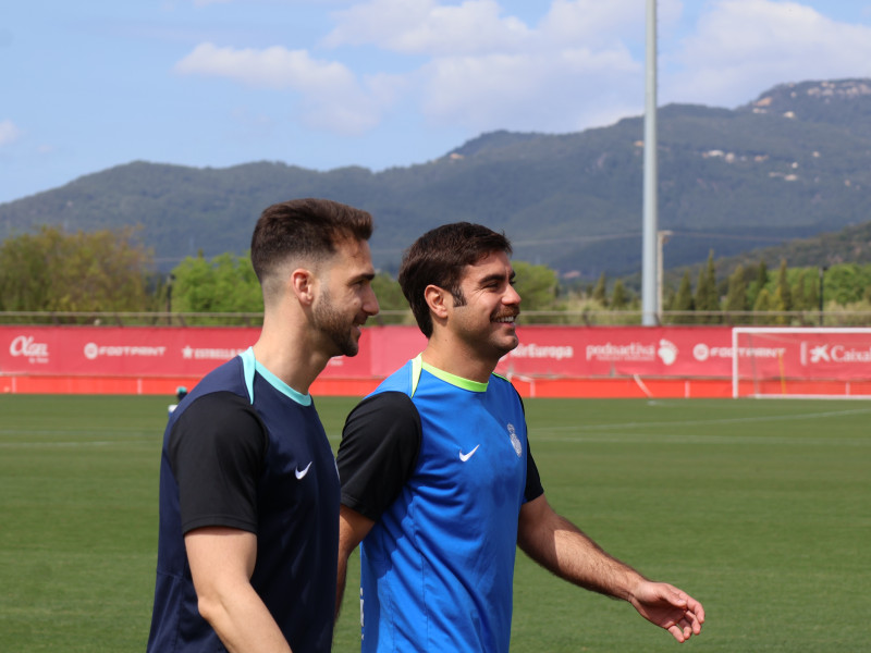 Abdón, durante su parte de la recuperación de su lesión en Son Bibiloni