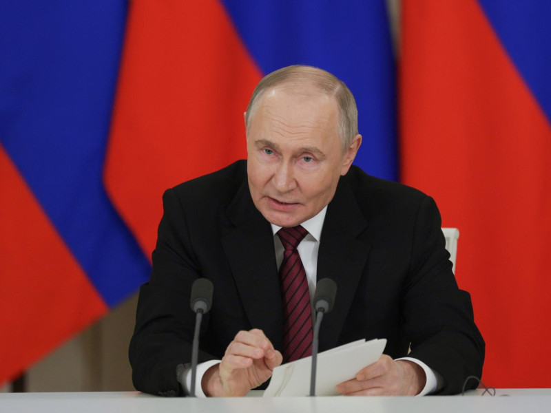 Vladímir Putin durante su comparecencia en la que propone a Ucrania establecer conversaciones en Estambul el 15 de mayo