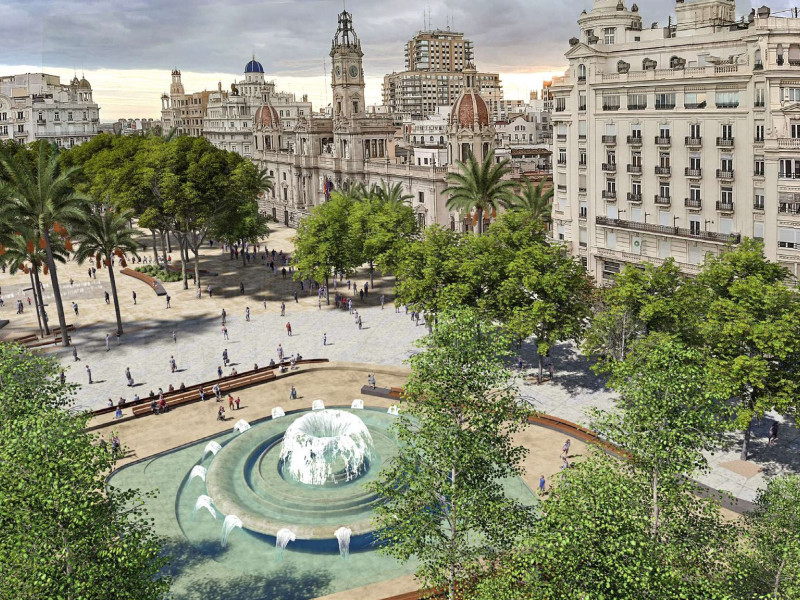 Primer proyecto presentado para la remodelación de la plaza