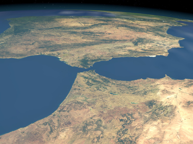 Vista aérea de la separación entre España y Marruecos