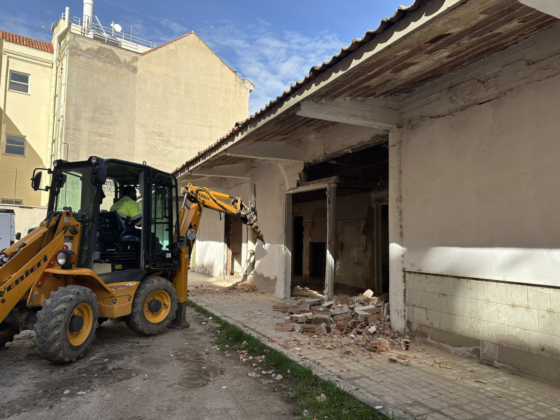El mercado durante las obras de rehabilitación