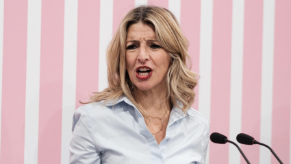 La ministra de Trabajo, Yolanda Díaz, durante una rueda de prensa para hablar del SMI en la sede del Ministerio