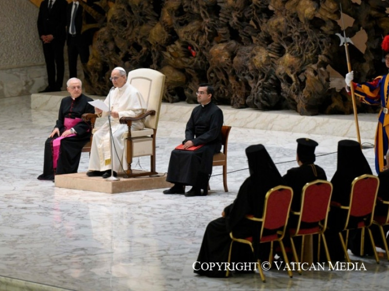 El Papa León XIV pronuncia su discurso ante los participantes en el Jubileo de las Iglesias Orientales