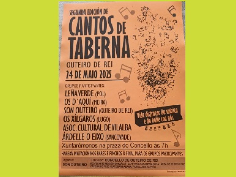 II Edición de Cantos de Taberna en Outeiro de Rei