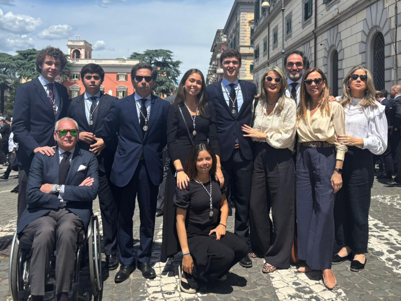 Fernando Blanco se desplazó con su familia a Roma, que también participó en la procesión