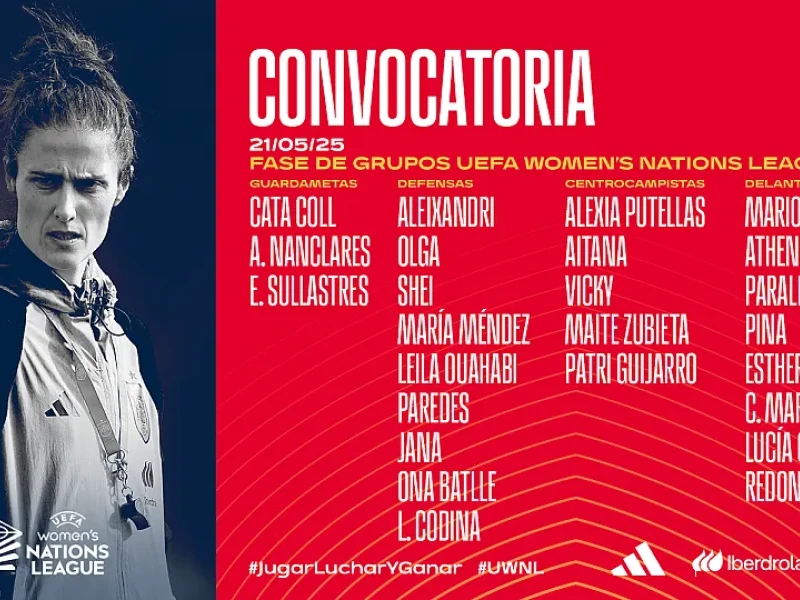 Lista de 25 jugadoras de Montse Tomé para los últimos partidos de la Nations League.