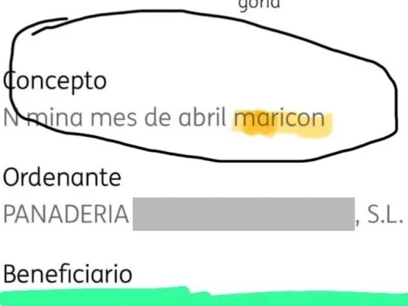 Pantallazo del ingreso de la nómina
