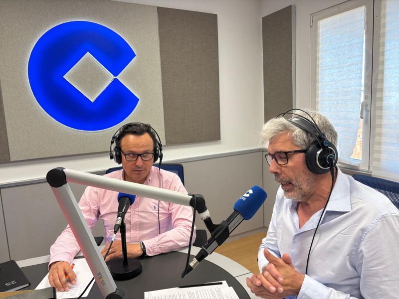 Momento del programa con Diego Román y Carles Villeta