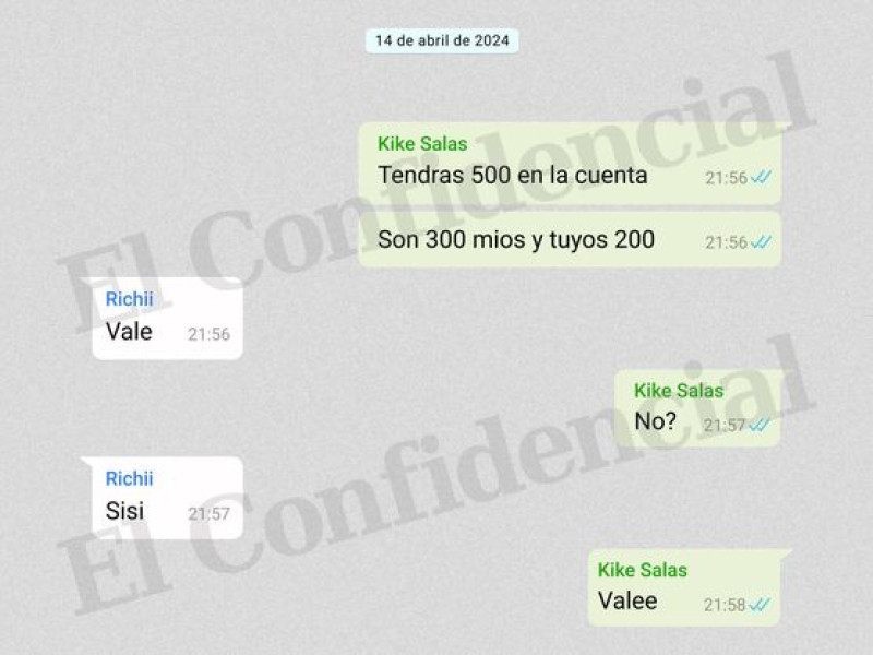 Mensajes intervenidos en el móvil del jugador del Sevilla